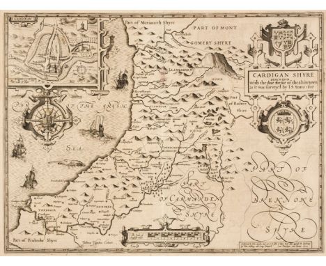 Cardiganshire. Speed (John), Cardiganshire Described with the due forme of the Shire Town as it was surveyed by J. S. Anno 16