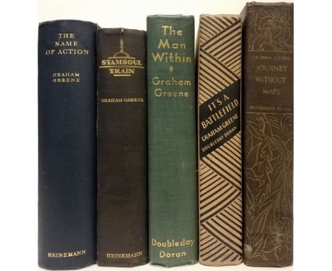 Greene (Graham). The Name of Action, 1st edition, London: William Heinemann, 1930, bookplate to the front pastedown, some lig