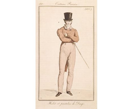 Fashion. Journal des Dames et des Modes, 2 volumes in 1, 1817-18, 83 hand-coloured plates, stamps to many text leaves, occasi