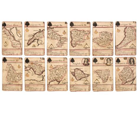 Wales. Morden (Robert), Twelve 'playing card maps': Anglesey, Montgomery Sh. Denbigh Sh., Carnarvan Sh. Glamorgan Sh. Cardiga