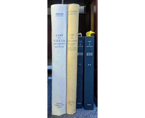 Zervos (Christian). L'Art de la Crete Neolithique et Minoenne, Paris: Editions Cahiers d'Art, 1956, numerous plates, some col