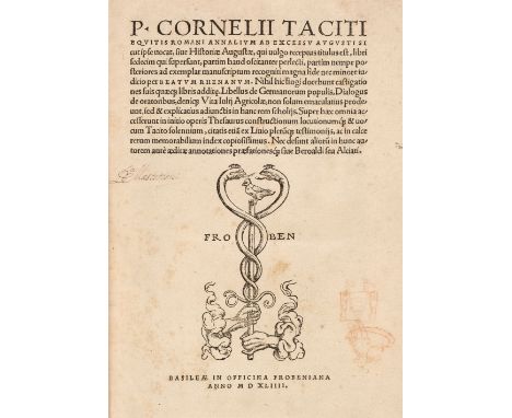 Tacitus (Cornelius P). Cornelii Taciti equitis Romani Annalium ab excessu Augusti sicut ipse vocat, sive Historiae Augustae, 