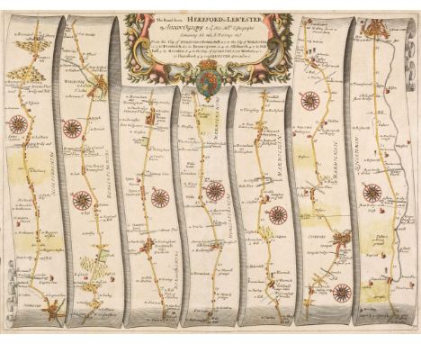 Ogilby (John). The Road from Hereford to Leicester, The Road from Huntingdon to Ipswich, The Road from London to Shrewsbury c
