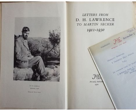 Conrad (Joseph). Notes on Life &amp; Letters, 1st edition, London: J. M. Dent, 1921, some toning &amp; a small water stain to
