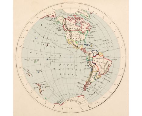Manuscript Atlas. A manuscript atlas, by Frances D. Fish, circa 1873/74, containing 61 pen, ink and watercolour maps of count