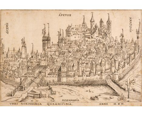 Maps. A collection of ten maps, 16th - 18th century, including Wolgemut (Michael, after). Urbs Norinberga Quadrifinia Anno MD