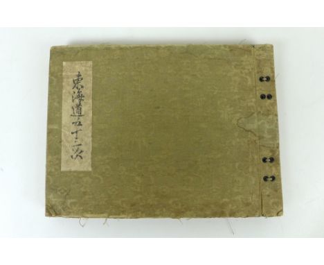 After Ando Hiroshige (1797-1858): The fifty three stages of the Tokaido, a book of Japanese woodcuts, reading from right to l