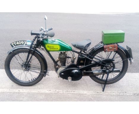 1929 Royal Enfield Model 350  Registration Number: TT 4093 Frame Number: 19168&nbsp;  Royal Enfield built its first powered v