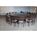 Lazy-Susan (Chinese family-style) executive dining table with chairs
