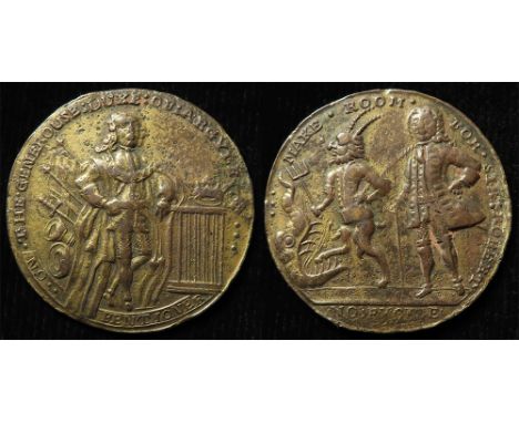 British Commemorative / Political Medal, cast brass d.36.5mm: Duke of Argyle: Robert Walpole 1741, 'Male Room for Sir Robert,