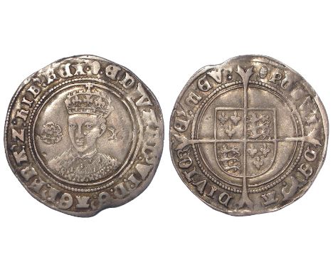 Edward VI fine silver Shilling mm. tun, S.2482, 6.00g, VF, light "S bend" straightened. Good portrait.