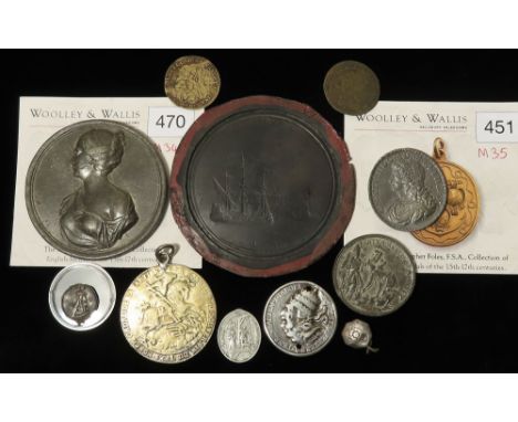 Charles II (11) a collection of medals, tokens and badges from or related to his reign, comprised of: Restoration supporters 