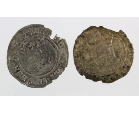 Tudor Groats (2): Henry VII profile issue, mm. pheon, S.2258, 2.48g, chipped and reverse slightly corroded, but details VF in