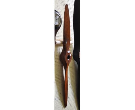 A Cherub twin blade mahogany propeller, the boss stamped Cherub DR P3204 DIA 4-72 PIT22.8 15587 7-D-26 and AID inspection mar