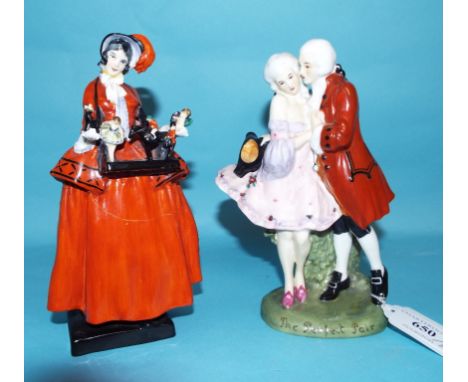 A Royal Doulton group, The Perfect Pair, HN581, and another figure, Sketch Girl, model number 444 (a.f.) (2) Condition report