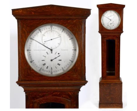 A regulator longcase clock, the 32 cm diameter silvered dial signed Hamilton & Inches, Edinburgh, with subsidiary seconds and