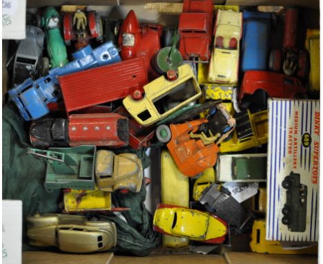 A Dinky Supertoys Medium Artillery Tractor, 689, boxed, Dinky, Corgi and other die-cast vehicles, and a lead die-cast footbal