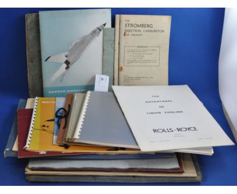 Assorted Rolls-Royce aero-engine catalogues and ephemera, including the Balliol Mk I II and P108, BAC167, Rolls-Royce Merlin 