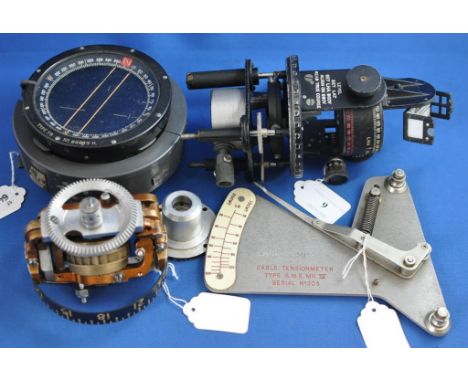 An aircraft liquid filled Air Ministry pattern Type P8 compass, No 86889H, stores reference 6A/0726, 14 cm diameter, and othe