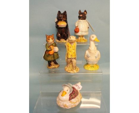 A Beswick Beatrix Potter figure, Duchess with Pie, and five others, Sir Isaac Newton, Simpkin, Mr Drake Puddle-Duck, Pig-Wig 