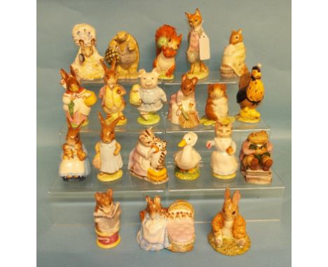 Twenty Beswick Beatrix Potter figures, including Sally Henny Penny and Benjamin Bunny Sat on a bank, 1st version, all BP-3b (