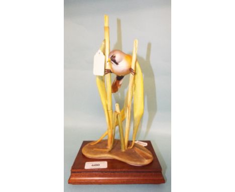A Royal Worcester limited edition figure, Bearded Reedling (chip to tail feathers), 18/500, RW3961, boxed with certificate