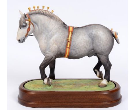 A Royal Worcester limited edition figure, Percheron Stallion, 370/500, RW3786, boxed with certificate  See inside front cover