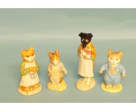 A Beswick Beatrix Potter figure, Tom Kitten, another, Johnny Town-Mouse, both BP-2, and two others, Ginger and Pickles, both 