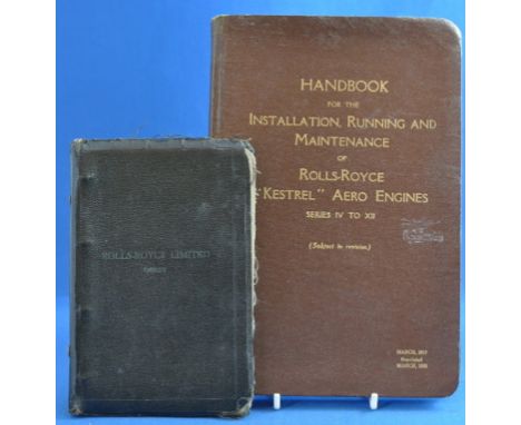 A Rolls-Royce handbook for the installation, running and maintenance of Rolls-Royce Kestrel aero-engines, series 4-12, with v