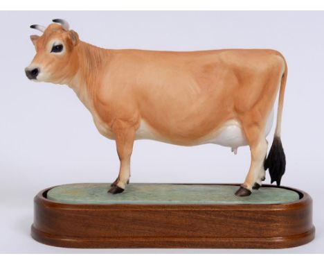 A Royal Worcester limited edition figure, Jersey Cow, 393/500, RW3689, boxed with certificate  See illustration