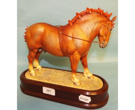 A Royal Worcester limited edition figure, Suffolk Punch Stallion, 218/500, RW3825, boxed with certificate (small chip to one 