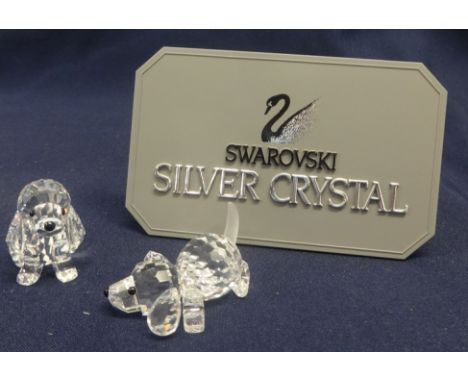 Swarovski Crystal Mini Beagle Sitting & Mini Beagle Playing