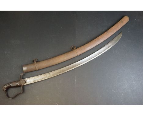 A British 1796 Light Cavalry Troopers sword together with scabbrd, blade length approx 82cm, overall length approx 93.5cm