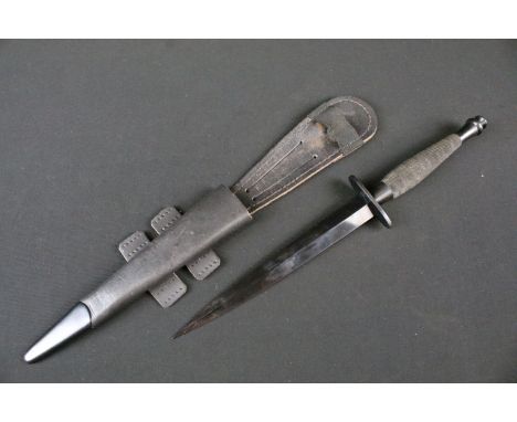 A contemporary Fairbairn Sykes commando fighting knife, marked J. Nowil &amp; Sons Sheffield England together with the broad 