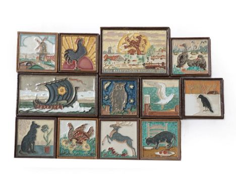 A De Porceleyne Fles (Royal Delft) for A.Bell &amp; Co. Cloisonne Tile, entitled Nederland Zal Herrijzen (5 Mei 1945) stamped