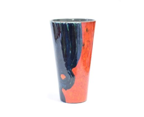 A Poole Pottery Studio Vase, designed by Tony Morris, printed dolphin factory mark and painted TM K 28, 35cm