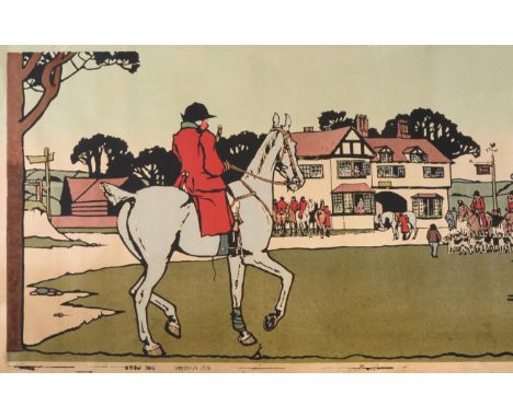 The Hunting Frieze Designed by H Watkins Wild, originally hand block printed in 1904, registered design no.436664 (9th July 1