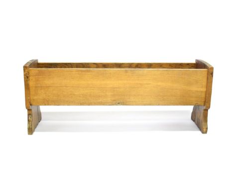 Mouseman: A Robert Thompson of Kilburn English Oak Planter, of rectangular form with shaped end supports, with carved mouse s