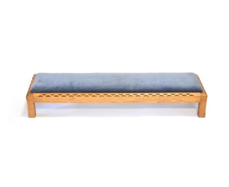 An Arts and Crafts English Oak Long Footstool/Kneeler, designed by Peter Johnson, made by Thompson &amp; Jackson of Lancaster