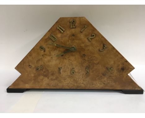A Art Deco mantel clock with Arabic numerals,