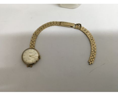 A rotary laddie wrist watch with 9 ct gold strap