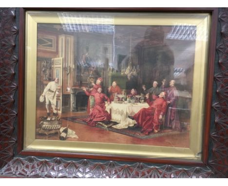 A framed print cardinals dining