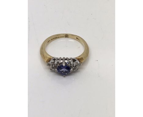 An 18ct gold ring set with a tanzanite.Approx size L