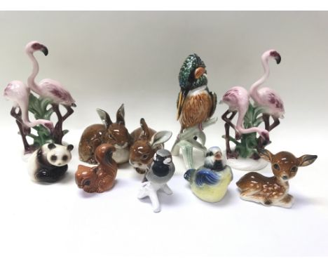 A collection of Goebel ceramic animals.
