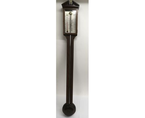 A reproduction inlaid stick barometer by A.Comitti and Son, London.Approx 97cm