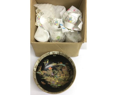 A Carltonware oriental lustre bowl and a Tuscan China decorative teaset