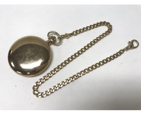 A Rotary wind up pocket watch with chain.