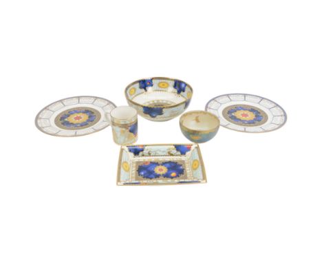Collection of Royal Worcester Millennium collection 2000 AD, together with Crown Devon Lustre bowl