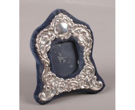 A small silver easel photograph frame. Assayed Birmingham 1996.  