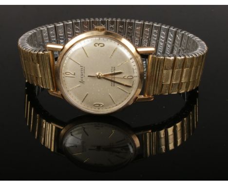 A gentleman's 9ct gold manual Accurist watch with expanding strap.  